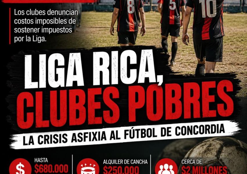 Liga rica, clubes pobres: el fútbol de Concordia al borde del colapso económico