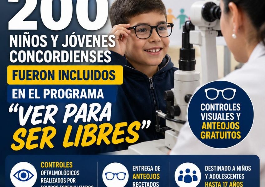 Más de 200 niños y jóvenes de Concordia accedieron a controles visuales y anteojos gratuitos