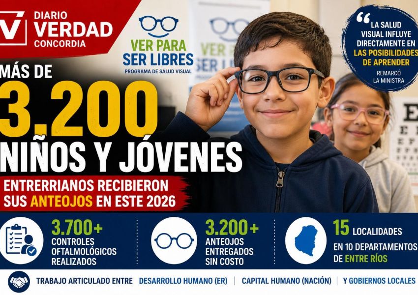 Más de 3.200 chicos entrerrianos recibieron anteojos gratuitos durante 2026