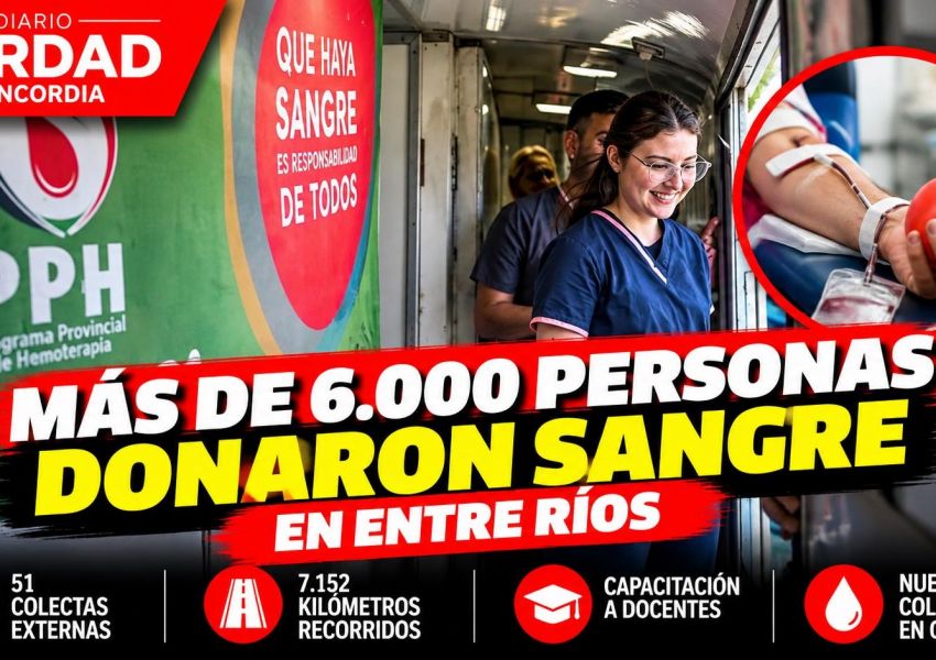 Más de 6.000 personas donaron sangre en Entre Ríos y anuncian nuevas colectas