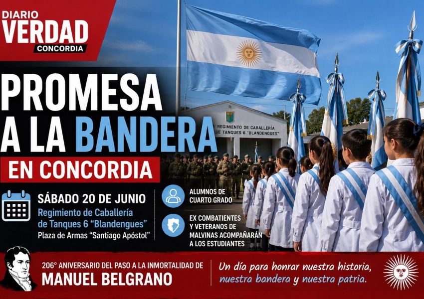 Más de un símbolo patrio: alumnos de Concordia prometerán lealtad a la Bandera este sábado