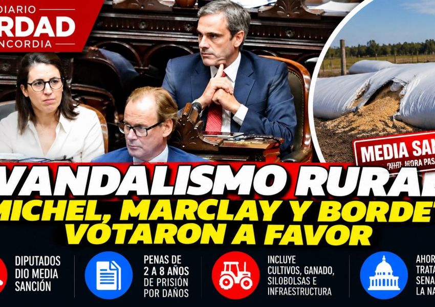 Michel, Marclay y Bordet votaron a favor de endurecer las penas por vandalismo rural