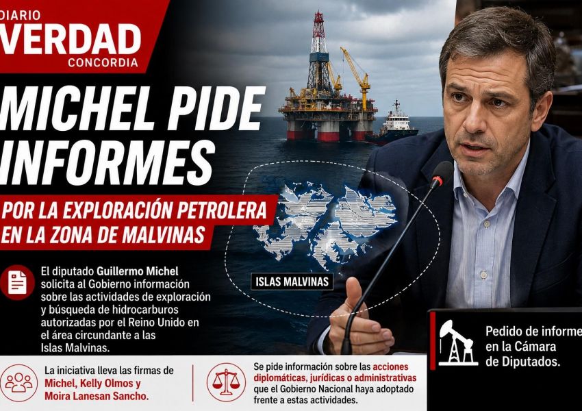 Michel pidió informes al Gobierno por la exploración petrolera británica en la zona de Malvinas