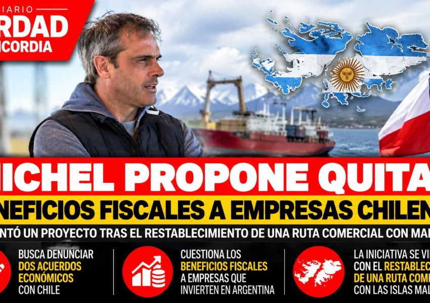 Michel propone quitar beneficios fiscales a empresas chilenas por su vínculo comercial con Malvinas
