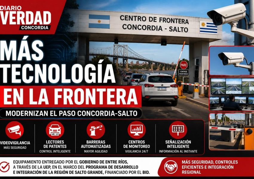 Modernizan el paso Concordia-Salto: incorporan cámaras inteligentes, monitoreo y controles automatizados