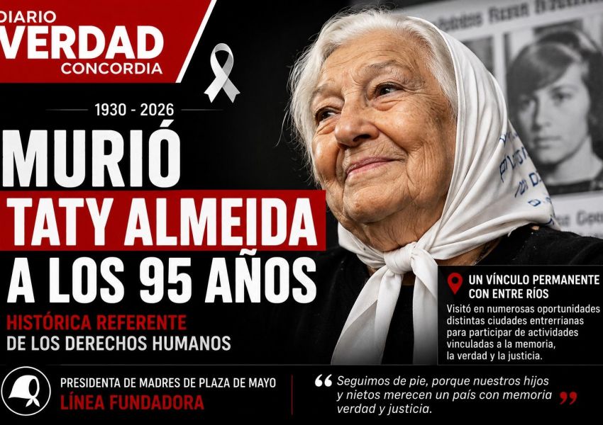 Murió Taty Almeida, histórica referente de los derechos humanos con fuerte presencia en Entre Ríos