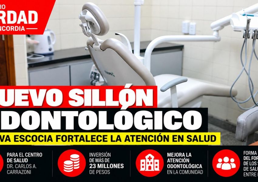 Nueva Escocia incorporó un sillón odontológico para fortalecer la atención en salud