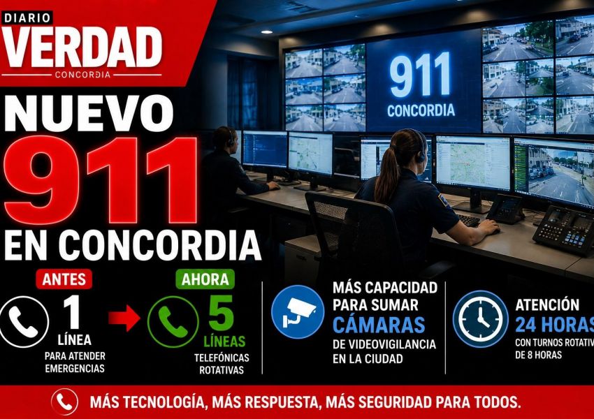 Nuevo 911 en Concordia: pasó de una a cinco líneas y amplía la capacidad de videovigilancia