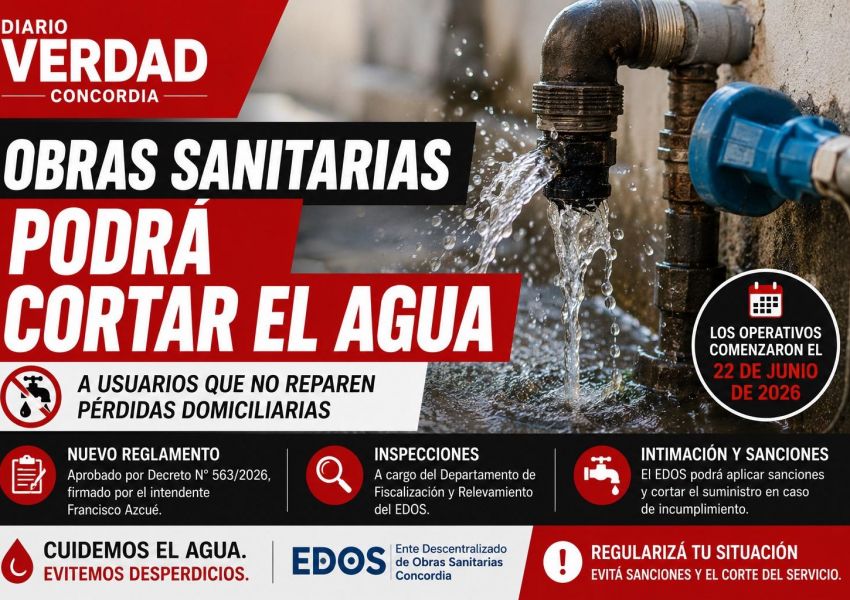 Obras Sanitarias podrá cortar el agua a quienes no reparen pérdidas domiciliarias