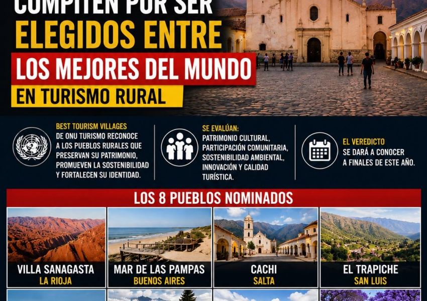 Ocho pueblos argentinos buscan convertirse en los mejores destinos de turismo rural del mundo
