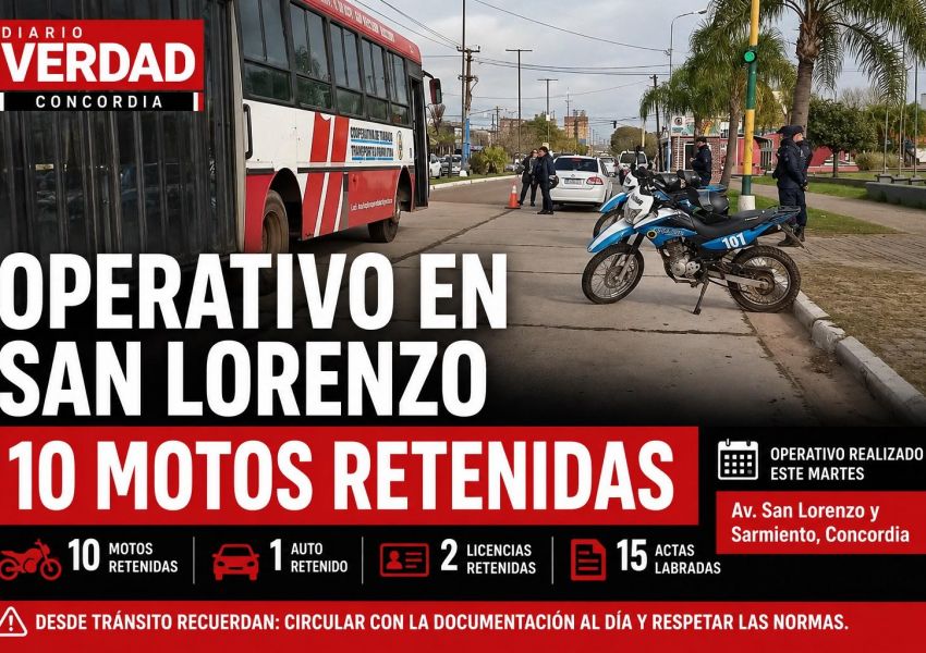Operativo en avenida San Lorenzo: retuvieron 10 motos, un auto y dos licencias