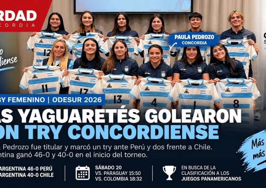 Paula Pedrozo aportó tres tries en el arranque arrollador de Las Yaguaretés en los ODESUR