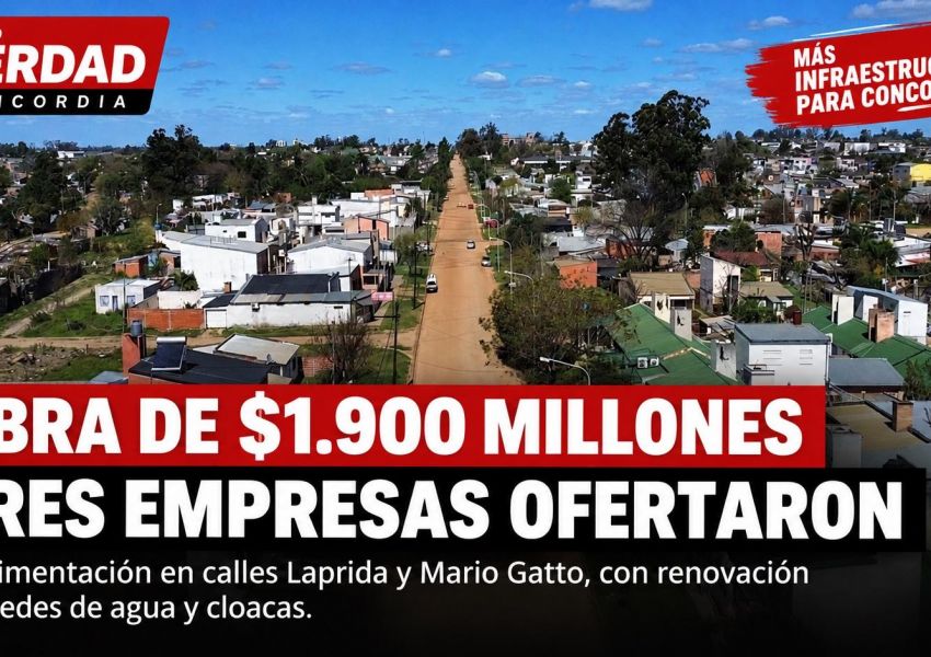 Pavimentación clave en Concordia: tres empresas compiten por una obra de casi $1.900 millones