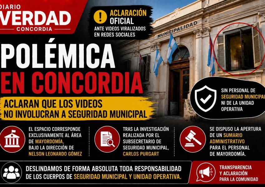 POLÉMICA EN CONCORDIA: ACLARAN QUE LOS VIDEOS VIRALIZADOS NO INVOLUCRAN A SEGURIDAD MUNICIPAL
