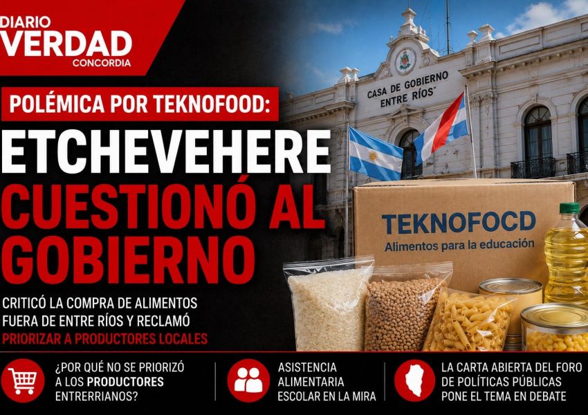 Polémica por Teknofood: Etchevehere cuestionó a Frigerio por la compra de alimentos fuera de Entre Ríos