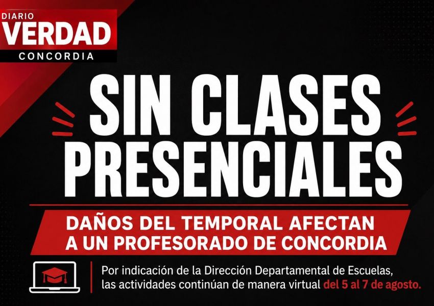 Por daños del temporal, un profesorado de Concordia suspende las clases presenciales y continúa de forma virtual