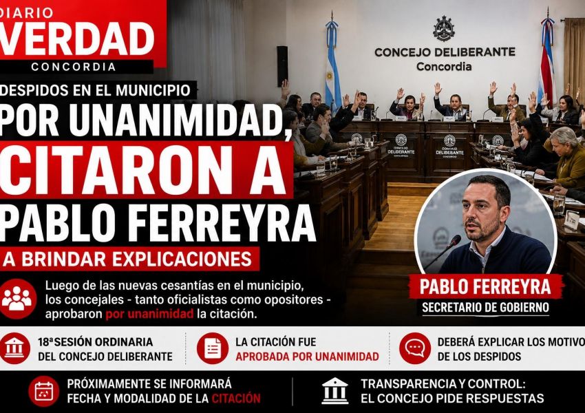 Por unanimidad, el Concejo Deliberante citó a Pablo Ferreyra para explicar los despidos en el Municipio