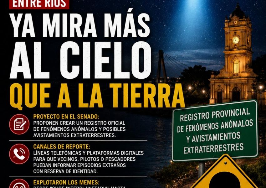 Proponen crear un registro oficial de avistamientos extraterrestres en Entre Ríos