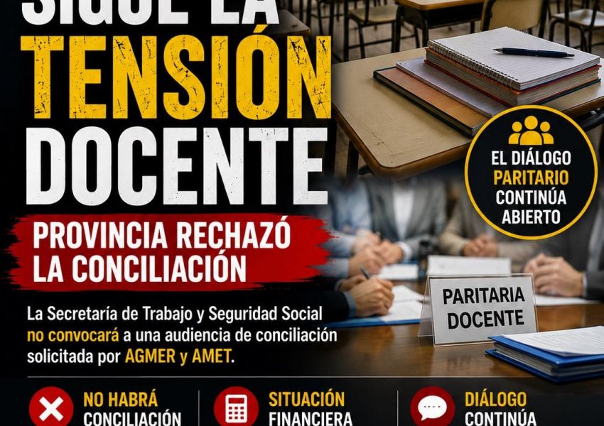 Provincia rechazó convocar a conciliación y sigue abierta la discusión salarial docente