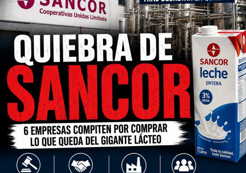 Quiebra de Sancor: seis empresas buscan quedarse con lo que queda del gigante lácteo