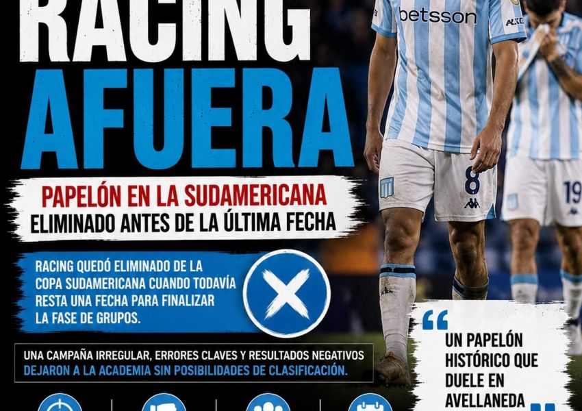 Racing hizo papelón en la Sudamericana y quedó eliminado antes de la última fecha