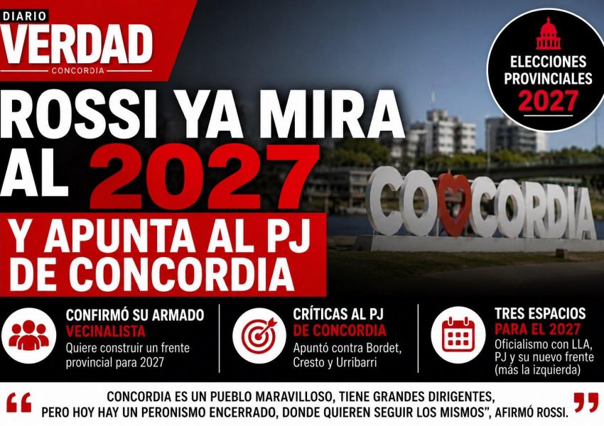 Rossi pasó por Concordia, apuntó contra la dirigencia del PJ y anticipó su armado para 2027