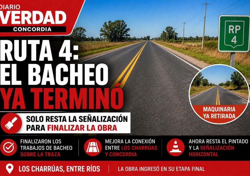 Ruta 4: terminó el bacheo y solo resta la señalización para finalizar la obra