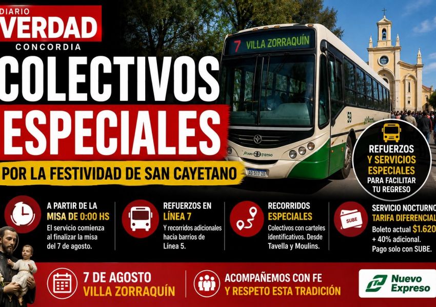 San Cayetano: habrá colectivos con horarios especiales para facilitar el traslado de los fieles