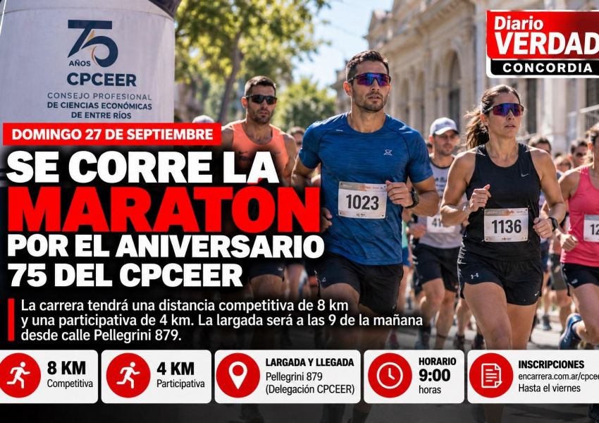 Se corre la Maratón por el 75° Aniversario del CPCEER en Concordia