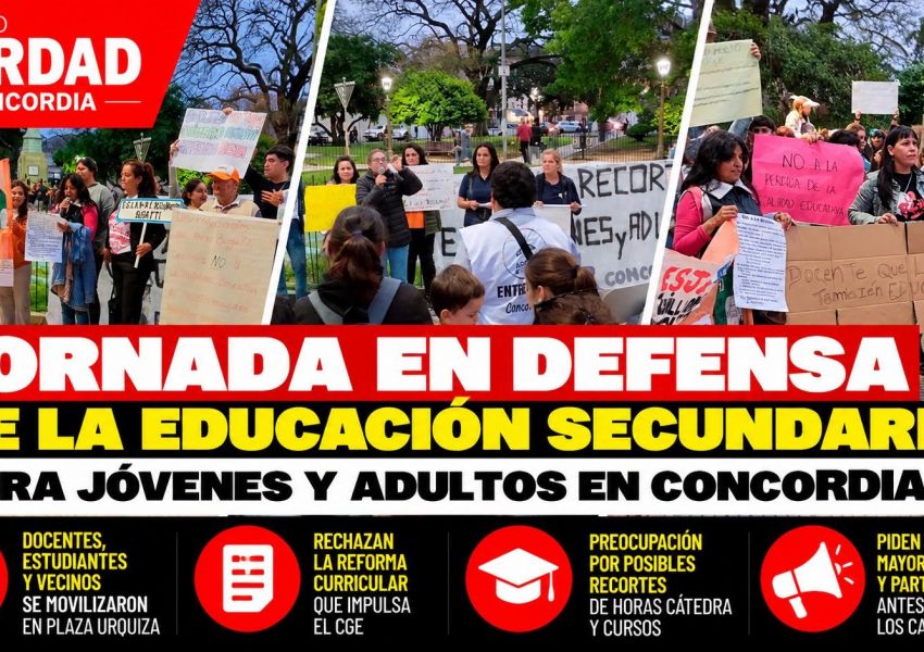 Se realizó en Concordia una jornada en defensa de la educación secundaria para jóvenes y adultos