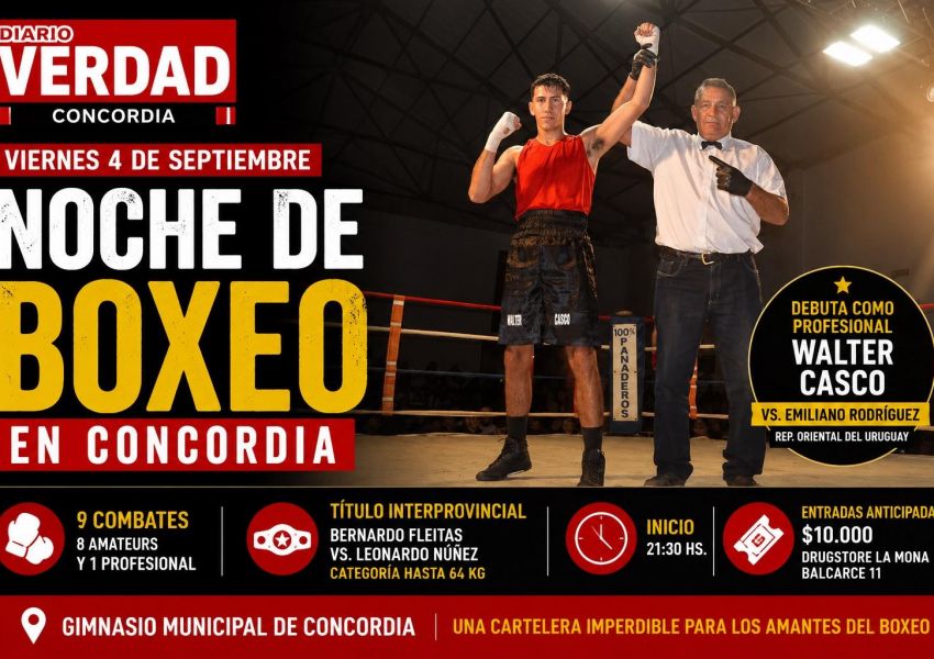 Se viene una gran noche de boxeo en Concordia: Walter Casco debutará como profesional