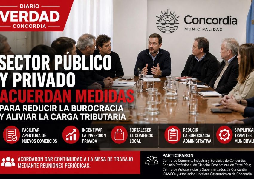 Sector público y privado impulsan una mesa de trabajo para reducir la burocracia y fomentar inversiones en Concordia