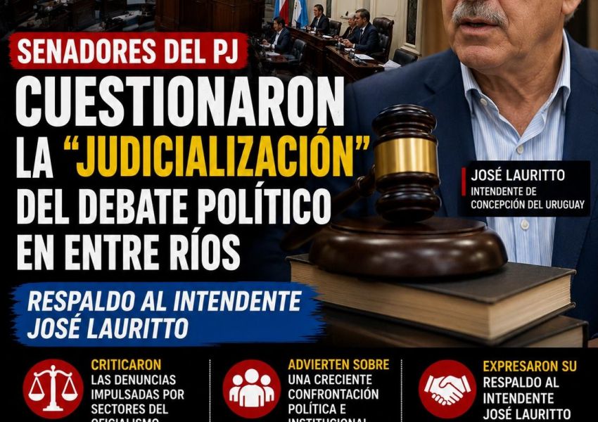 Senadores del PJ denunciaron una “judicialización” de la política y respaldaron a Lauritto