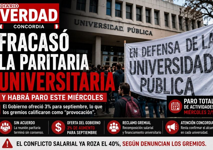 Sin acuerdo en la paritaria universitaria: docentes van al paro este miércoles