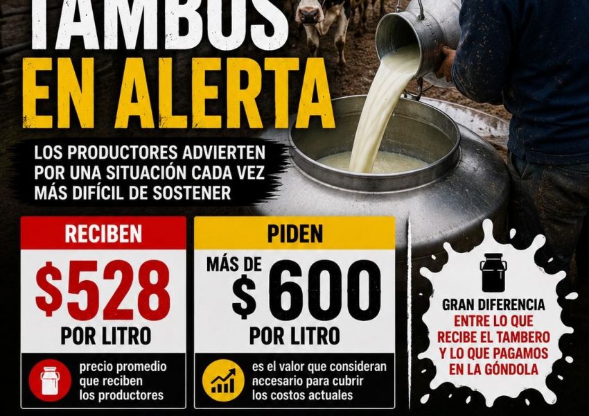 Tambos entrerrianos en alerta: cobran $528 por litro y advierten que necesitan superar los $600