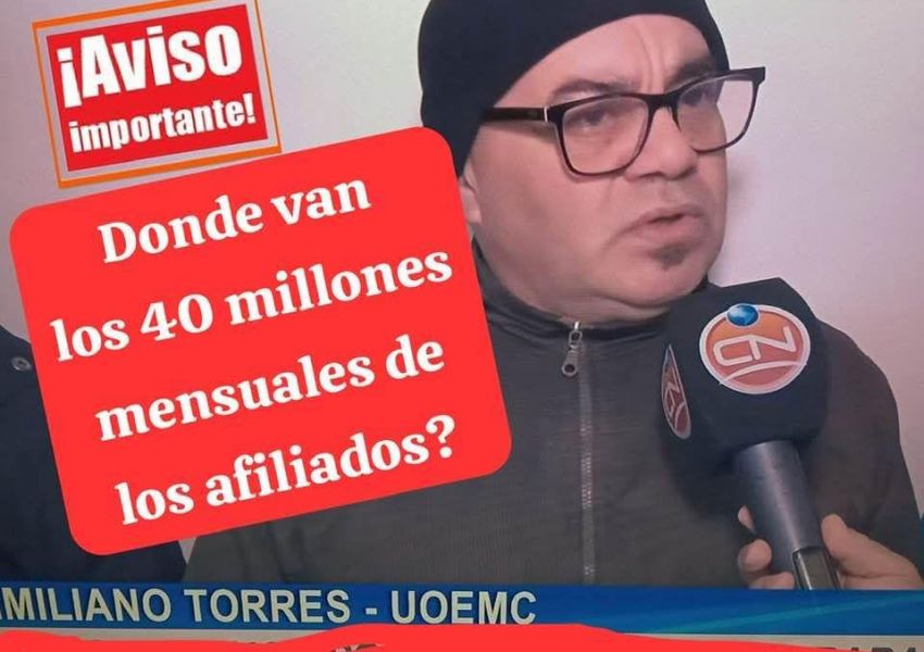 Tensión en la UOEMC: afiliados intiman Maxi Torres y compañía.