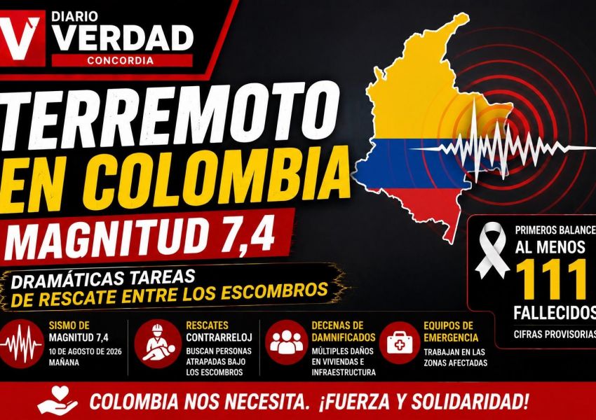 Terremoto de magnitud 7,4 golpeó Colombia: dramáticas tareas de rescate entre los escombros