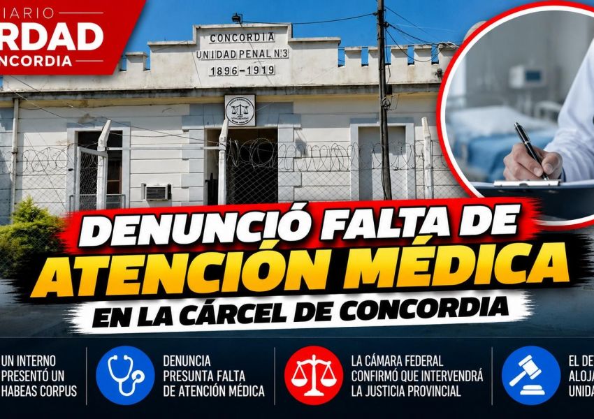 Un detenido en la cárcel de Concordia denunció falta de atención médica y el caso deberá resolverlo la Justicia provincial