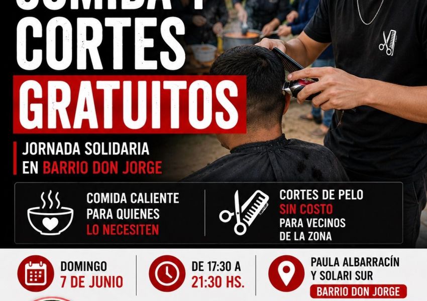 Un joven barbero de Concordia organiza una jornada solidaria con comida y cortes de pelo gratuitos