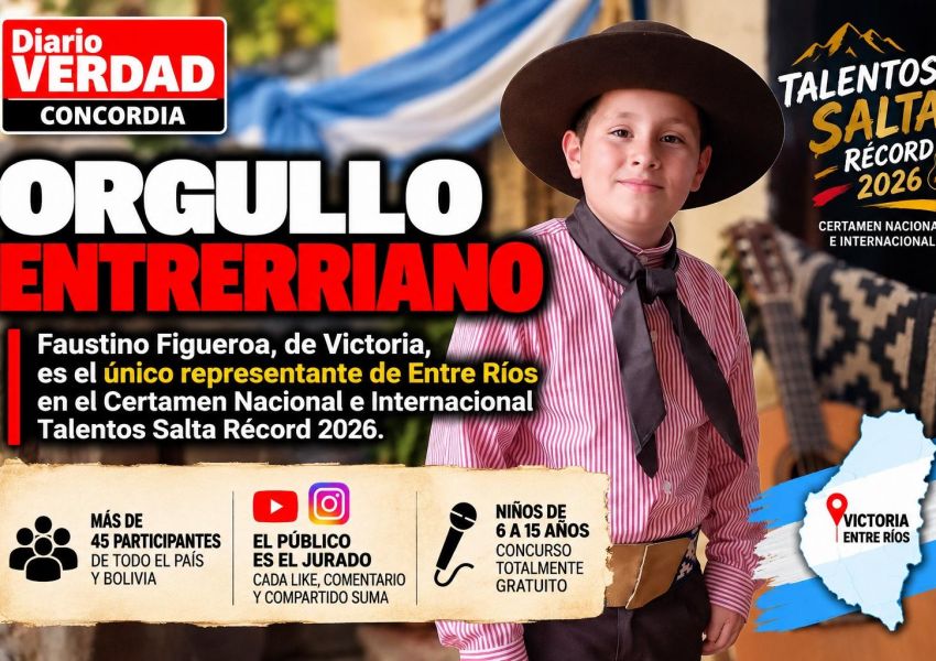 Un niño entrerriano representará a la provincia en un certamen nacional e internacional de folclore