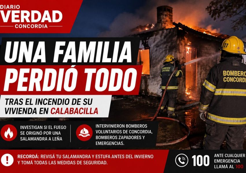 Una familia perdió todo tras el incendio de su vivienda en Calabacilla