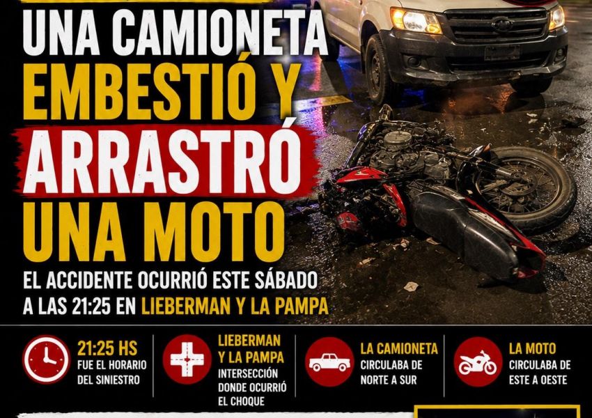 Violento choque en Concordia: una camioneta embistió y arrastró una moto