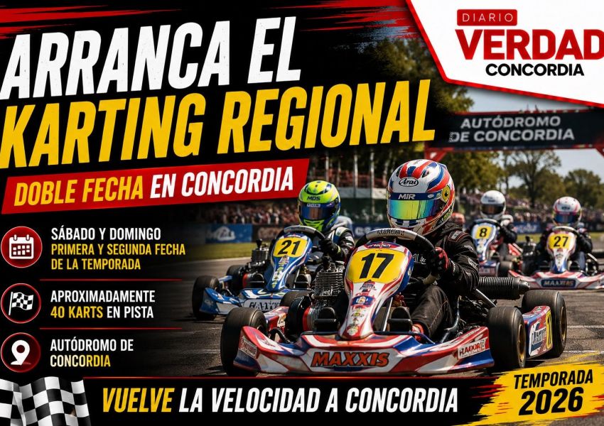 Vuelve la velocidad: arranca el Karting Regional con doble fecha en Concordia