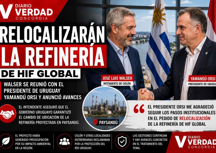 Walser afirmó que Uruguay relocalizará la refinería de HIF Global tras reunirse con Orsi